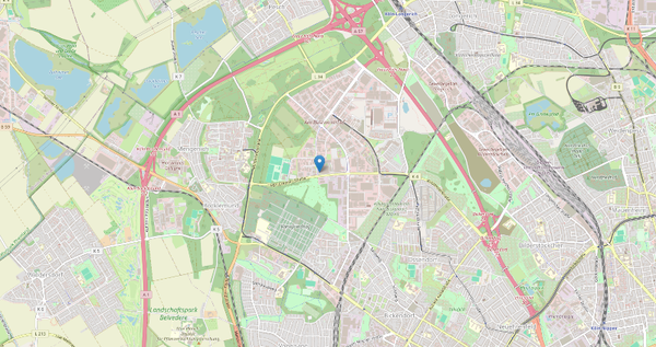 OSM Karte Köln Ossendorf Gewerbegebiet